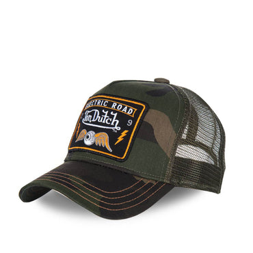 Von Dutch Heritage kasket med firkantet patch – camou