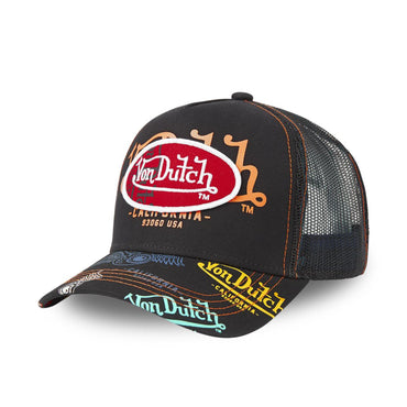 Von Dutch Logo Everywhere kasket – sort/flerfarvet