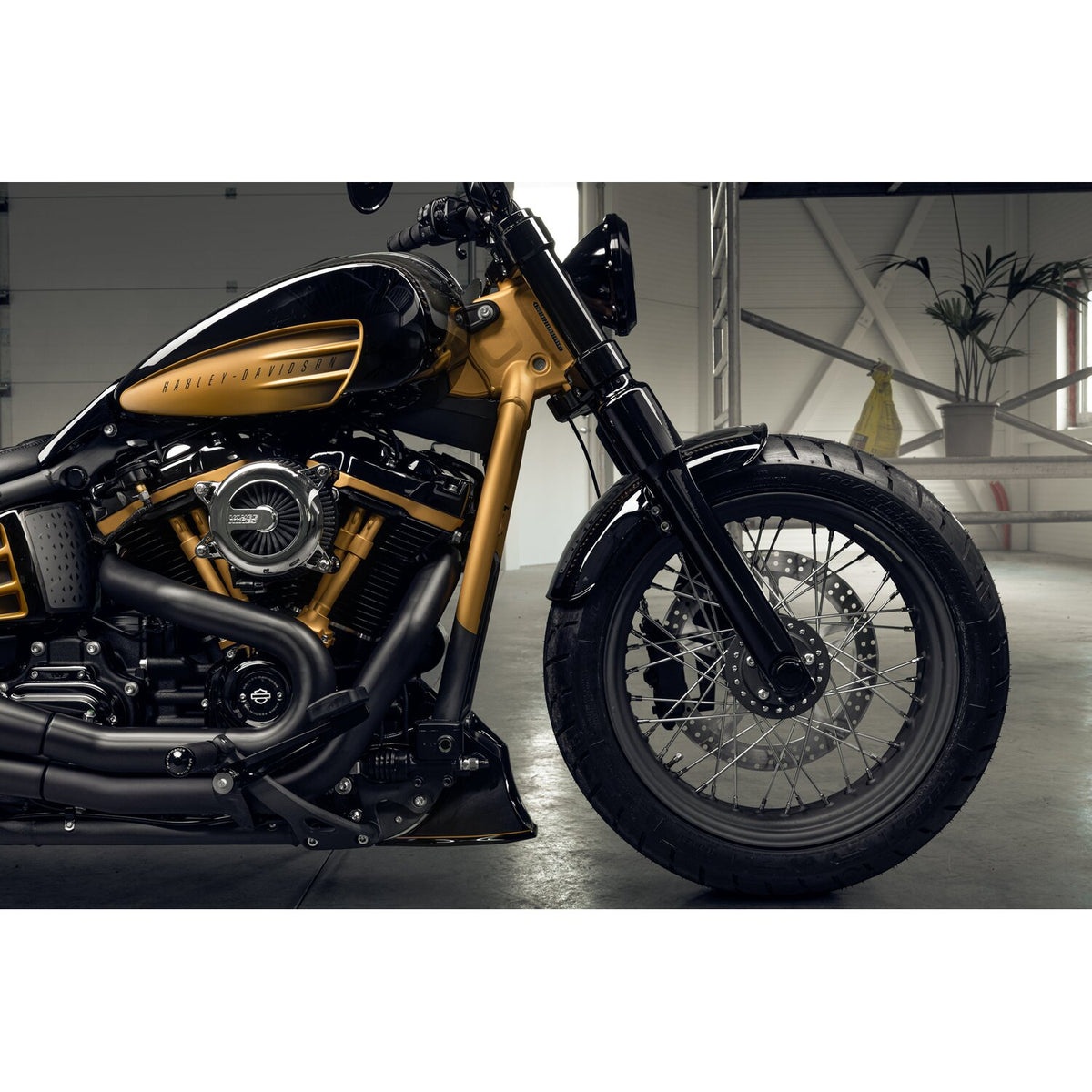 Killer Custom bredt triple tree-sæt 49 mm Softail, sort