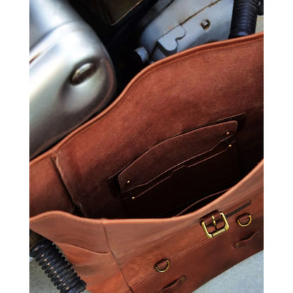 Trip Machine Backpack-sidetaskerygsæk – vintage tan