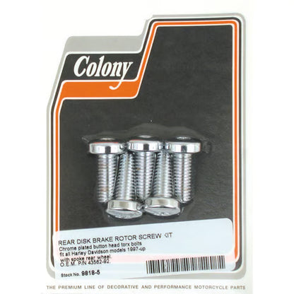 Colony Krom Bremseskive Boltsæt (Button Head Torx) til Harley-Davidson
