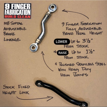 9Finger Fabrication M8 justerbart bremseled, poleret