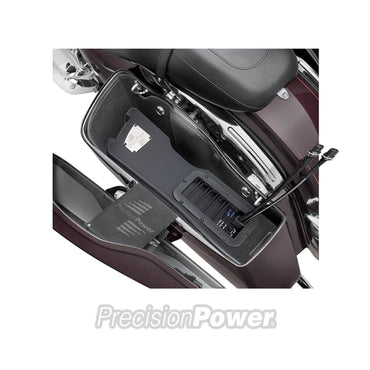 PrecisionPower SBW subwoofer til venstre saddeltaske