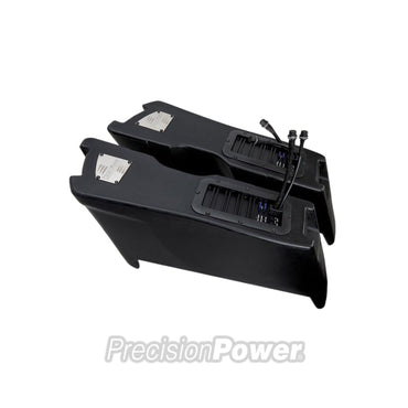 PrecisionPower SBW subwoofer til venstre saddeltaske