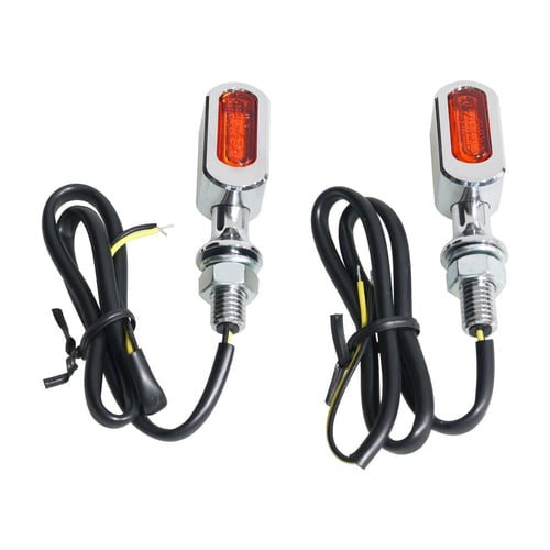 Fastline Mini LED 3-i-1 Baglygte og Blinklys – Krom med Ravgult Glas