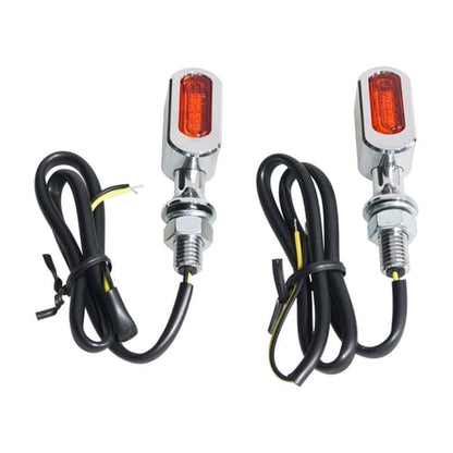 Fastline Mini LED 3-i-1 Baglygte og Blinklys – Krom med Ravgult Glas