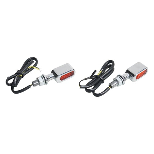 Fastline Mini LED 3-i-1 Baglygte og Blinklys – Krom med Ravgult Glas