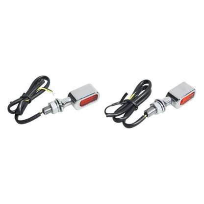 Fastline Mini LED 3-i-1 Baglygte og Blinklys – Krom med Ravgult Glas