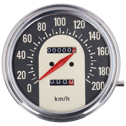 FL Speedometer '62-67 Electra Face' – Sort/Guld Urskive | 1:1 km/t Gearing