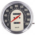 FL speedometer, '62-67 electra face', black/gold. 2:1 kmh Item No:  900970