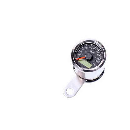 Stoker Elektronisk Mini-Speedometer – 48mm | Krom og Sort Urskive (240 km/t)