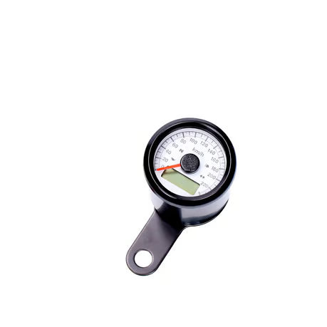 Stoker, electronic speedometer 48mm. Black, white face Item No:  928217