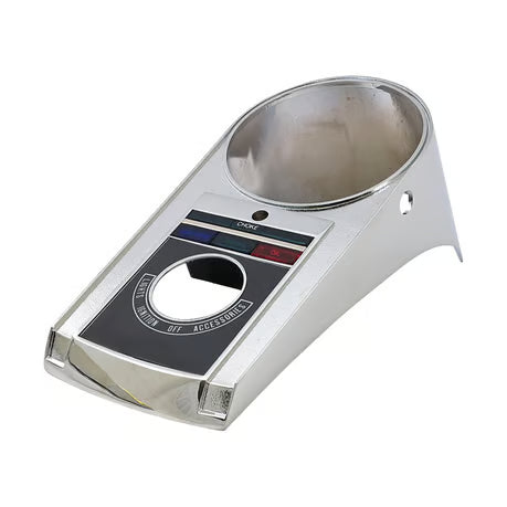 Die-cast aluminum dash cover, 68-90 style. Chrome Item No:  504935