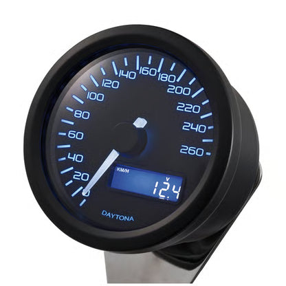Daytona, Velona 60mm electronic speedometer 260km/h, black  510143